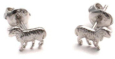 Får örhängen äkta silver, 925 örhängen nickelfria, lammörhängen, gåva djurälskare, schäfer och herrörhängen