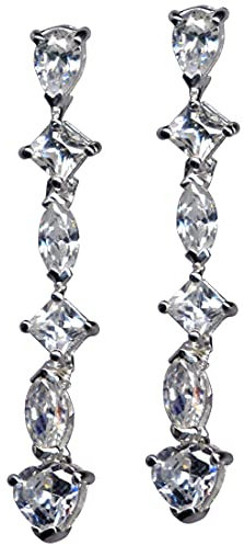 Orecchini in vero argento 925 con zirconi, design in stile Liberty, colore della pietra: bianco trasparente/nuovo e moderno esclusivo/negozio online, 58023, Argento Sterling 925, zirconi, Zirconi