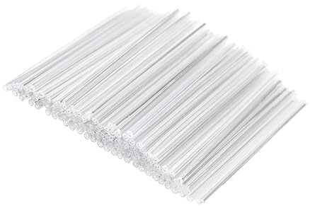 sourcing map OD Smoove Fibre Optique Manchons 2 Extrémités Pré-rétréci | Fibre Optique Fusion Épissure Tube Protecteur, 100pcs, Transparent, 45x1.4mm, Chaleur Rétractable Tuyau, 0.5mm OD Tige