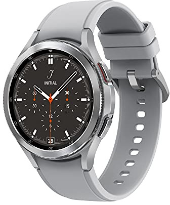 Samsung Galaxy Watch4 Classic 46mm Bluetooth Smart Watch, Rotating Bezel, Silver (UK Version)