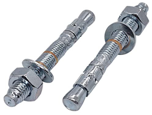 (10 Stück) Keilanker M12 x 90 mm, Metalldübel, Durchgangsbolzen Mauerwerk, Betonspreizanker (10, M12 x 90 mm)