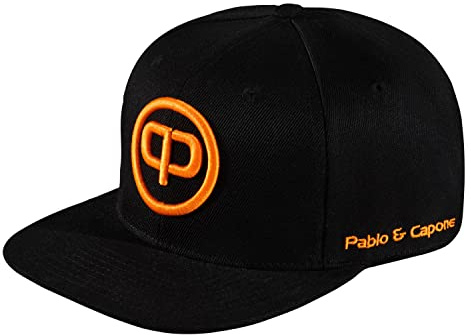 Pablo & Capone Snapback Cap - Black & Orange | Schwarze Snapback Cap mit Logo in auffälligen Orange