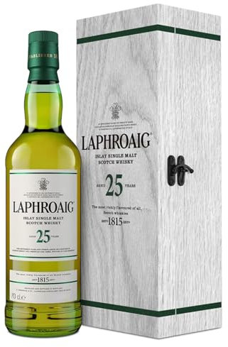 Laphroaig 25 Years Old Islay Single Malt Scotch Whisky 49,8% Volume 0,7l in Holzkiste Whisky