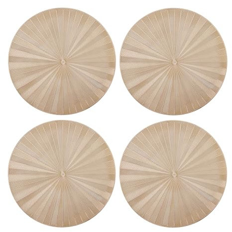 Mikasa 4pc PU Round Placemats, Gold, 38cm, Tagged