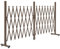 Outsunny Expanding Fence Panel, Freestanding Aluminium Alloy Trellis Fence with Movable Scissor Grid and Wheel, 52-405cm Foldable Decorative Garden Fence for Patio Pet Safety, Dark Brown
