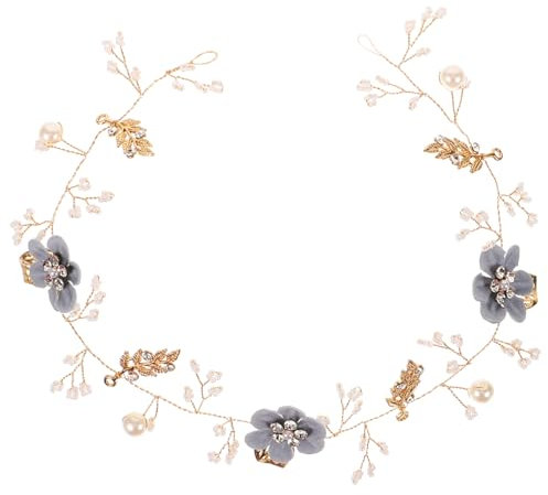 FRCOLOR 3stücke Rhinestone Braut Haarschmuck Mit Perlen Und Blumen Für Hochzeiten Partys Und Besondere Anlässe Elegantes Haarband Blau Handgefertigt Aus Langlebigem Für Bräute Und