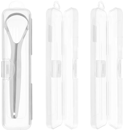 Portable Tongue Scraper Case 3 PCS Travel Tongue Scraper Storage Box with Lid and Air-holes Clear Plastic Tongue Scraper Storage Container,16 x 3.8 x 1.5 cm / 6.3 x 1.5 x 0.6in