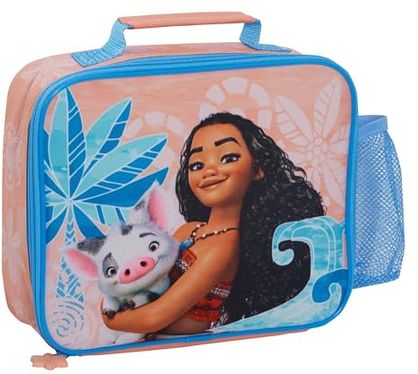 Disney Moana Lunch Bag with Bottle Holder for Girls School Insulated Cooler Lunchbox