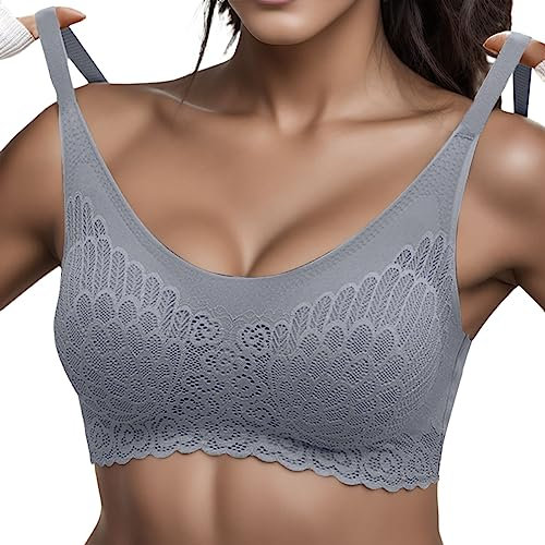 WILLBEST Triangel Schwangere Geblümt BH Minimizer mit bügel Hallo BH Damen mit bügel Push up 3er Pack V Ausschnitt Sport starker Halt Nacken Minimizer Push up ohne Buegel XXL
