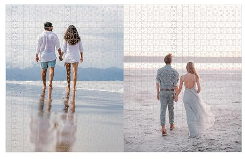 Puzzle Personalisiert,Puzzle Mit Eigenem Foto,Puzzle 1000 Teile,Fotogeschenk Für Jahrestag Geburtstag Weihnachten Valentinstag (2 Bild, 1000pcs)