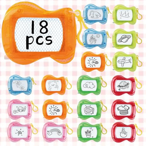 Shinybox Mini Maltafel Zaubertafel, 18 Stück Mini Maltafel mit Schlüsselanhänger Kinder, Party Mitgebsel Kindergeburtstag, Geburtstag Kinderparty Geschenktütenfüllung, Party Beschäftigung(18 Stück)