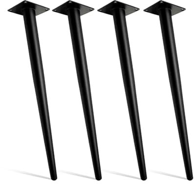 Industrial Furniture Legs 4 PCS Tapered Dining Table Legs for Coffee Tables Bench Chair Dresser Adjustable Protector Feet Included Black 45cm