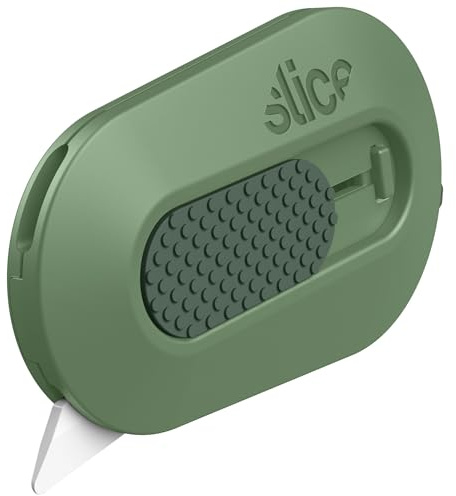Slice Mini Box Cutter | Manual Retracting | Safe Ceramic Box Cutter Lasting 11x Longer than Metal | Box Opener | 1 Pack | Sage