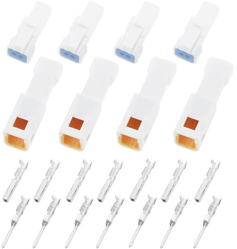 VGOL 10 Set Di Prese Per Connettori JST A 2 Pin Spine Maschio E Femmina Con Terminali Spine Per Cablaggio Con Guscio Impermeabile Adatte Per Motociclette E Scooter