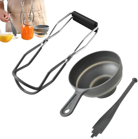 Accessoires de confiture - Kit de conservation en acier inoxydable | Kit d'outils de mise en conserve pliable pour la maison, y compris entonnoirs à pince