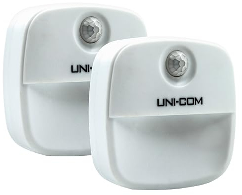 Uni-Com Motion Sensor Light, Battery Powered, Multi-Purpose, Stick on, Wireless Lights for Hallways, Lofts, Cupboards & Basements – 2 Pack