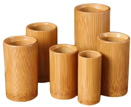 OBGOUTLT 6 Tazze Set di Terapia di coppettazione di bambù, barattoli Tradizionali di coppettazione Cinese per Uso Domestico e Spa, Detox e Benessere del Benessere