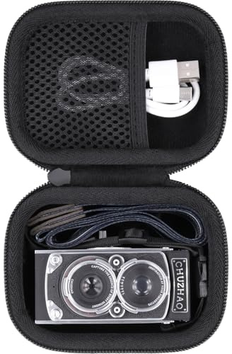 Baval Camera Case for CHUZHAO Vintage Mini Digital Camera,Compatible with Portable TLR Style Retro Compact Small Pocket Autofocus Camera(Black Case) | Shockproof, Impact-resistant, Compact & Lightweight, Smooth Zipper, Portable Carrying, Black Case