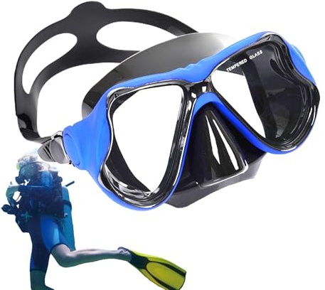 Diving Goggles - Snorkel Set Adults | Panoramic Anti-Fog Snorkel Mask | Tempered Glass Diving Set For Swimming Snorkeling | Swim Goggles For Men Women Teens Youth