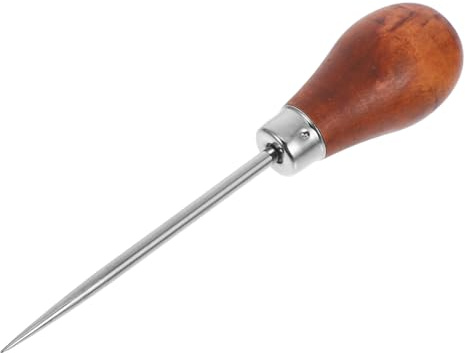 SAFIGLE Punteruolo per Cucito con Manico Ergonomico in Legno Resistente e Multifunzione per Rilegatura Lavori in Pelle Quilting e Artigianato DIY