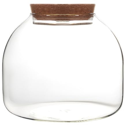 AZIDWERYQ Terrarium en Verre pour Plantes, Terrarium pour Plantes de 1600 ML avec Couvercle en liège, Pot à Ouverture pour la Construction de Mini succulentes, expositions Florales, Collections