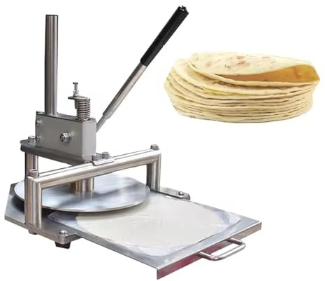 Macchina per la formatura manuale della pizza, pressa per impasto, spessore regolabile, in acciaio inox, lavabile, ideale per ristoranti e negozi di dessert