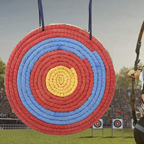Jenivaint 6cm Thick Straw Archery Target, Hand Rope Knitting Integral No Splicing, Long Service Life No Damage Arrows, with Straw and Nylon Rope, for Outdoor Indoor Training