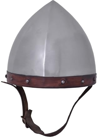 Battle-Merchant Bogenschützen Helm, 1,6 mm Stahl | Authentische Helm Replik, mit Lederinlay, Reenactment, LARP, Historische Darstellungen & Fantasy Cosplay