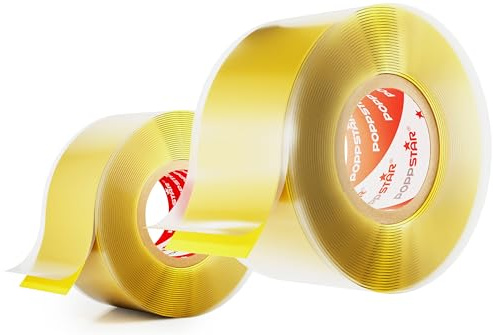POPPSTAR selbstverschweißendes Silikonband, 3m x 25mm, Isolierband und Dichtungsband (Wasser, Luft), gelb, 2 Rollen
