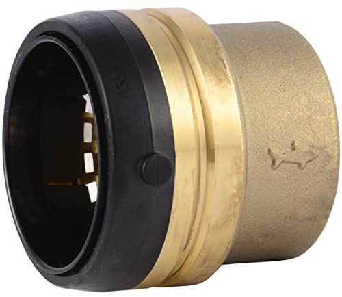 SharkBite 2 Inch Push Cap, Push to Connect Brass Plumbing Fitting, PEX Pipe, Copper, CPVC, PE-RT, HDPE, UXL0454