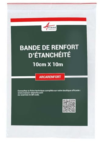 Bande de Renfort Étanchéité Douche, Angles Murs - ARCARENFORT 10 cm x 10m | Bande Polyester pour Résine Arcaspec, Renforce et Imperméabilise les Angles de Murs, Imputrescible - Arcane Industries