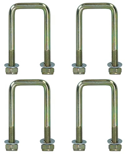 Lot de 4 boulons en U M10 40 mm x 88 mm pour remorques avec écrous haute résistance