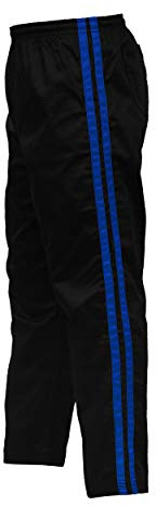 ULTIMATE FIGHT GEAR UFG Martial Arts Striped Karate Pants Cotton & Polyester Blended - Kids Adults Unisex (Blue, 000)