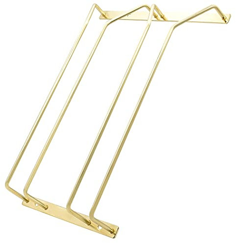ZOOHOT Portabicchieri da vino da 30,5 cm – sotto l'armadio Stemware porta bicchieri da vino appendiabiti in metallo per bar cucina, finitura oro (2 file, 1 confezione)
