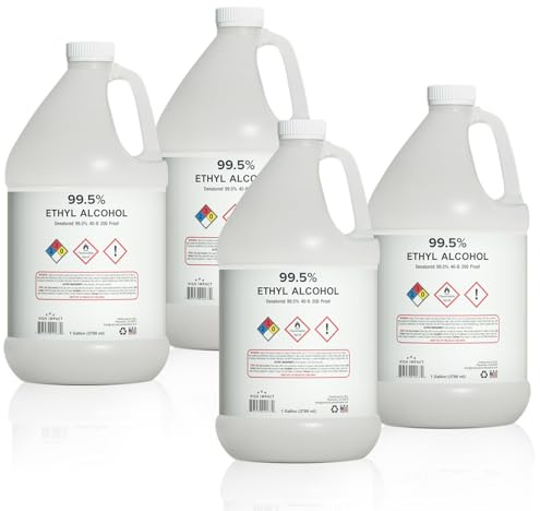 HIGH Impact 99.5% Ethyl Alcohol Denatured 40-B 200 Proof Alcohol - Made in The USA - Gallon (Pack of 4)