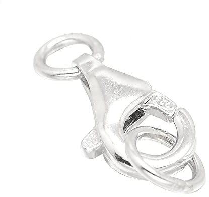 Perlin karbinhake 925 sterlingsilver med ögla smyckeslås 10 mm karbinhake kedjelås