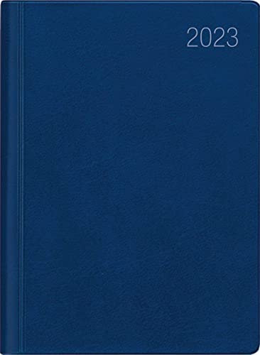 Taschenkalender blau 2023 - Bürokalender 10,2x14,2 - 1 Woche auf 2 Seiten - flexibler Kunststoffeinband - Notizheft - Wochenkalender - 640-1015