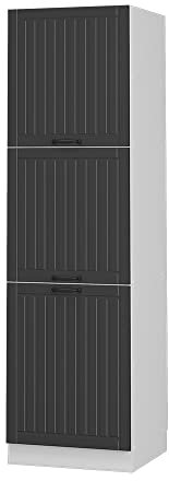 Vicco Herdumbauschrank Fame-Line, Herdschrank, Anthrazit/Weiß, 60 cm