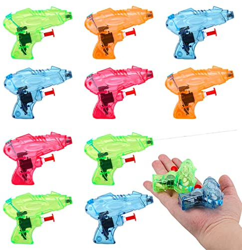 EKKONG 10PCS Wasserpistole Klein, Mini Wasserspritzpistole, Wasserpistole für Kinder, Spritzpistole Wasser Set, Water Gun für Sommer Garten Pool Outdoor, Zufällige Farben