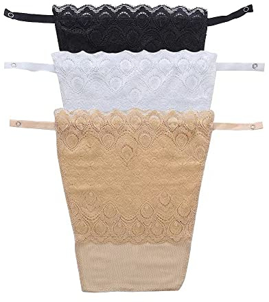 YWTAENOH Lady Lace Clip-on Mock Camisole dubbla lager BH inlägg överlägg blygsamma panel väst tankar för kvinnor, 3P, 32 SE