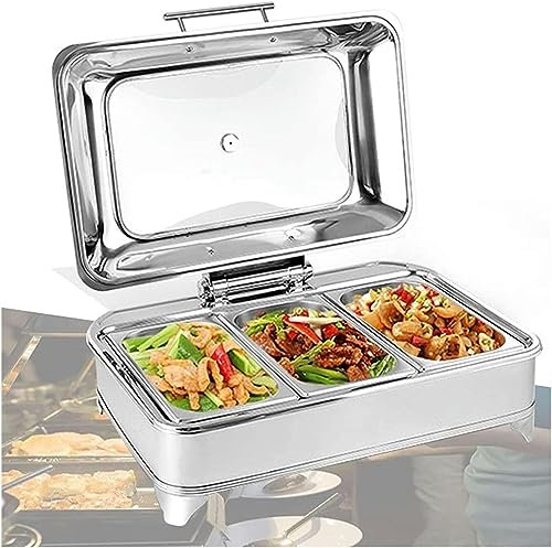 Chafing Dishes Chafing Dish, Food Warmers for Parties, 9L Commercial Buffet Servers and Warmers Chafing Dishes with Lids for Buffet Wedding Or Part - Keep Food Warm, 400W
