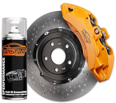 TRISTARcolor 2K Bremssattellack Energy Orange Spraydose Sprühdose Spritzlack Sprühlack 400ml schnelltrocknend