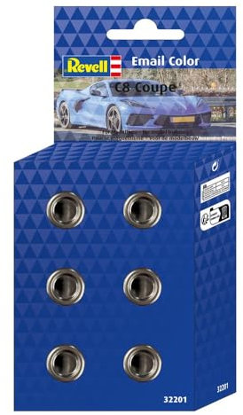 Revell Modellbau, Präzisions-Farbset für Corvette C8 Coupé Modellbausatz, Perfektion in jedem Pinselstrich, 6 hochwertige Email-Farben, Für Einsteiger und Profis
