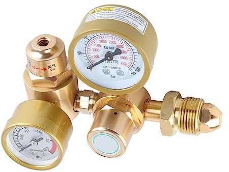 Regolatore di Saldatura a Gas Argon Manometro CO2 Misuratore di Portata TIG MIG 3500 Psi Valvola di Riduzione della Pressione della Bombola CGA580 Filettatura di Ingresso 1/4 di