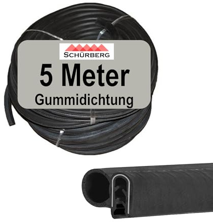 5 Meter Dichtung Türdichtung 15x19mm Gummidichtung zum aufstecken auf Blechkanten perfekt für die Verwendung im KFZ Bereich oder im Maschinen und Anlagenbau