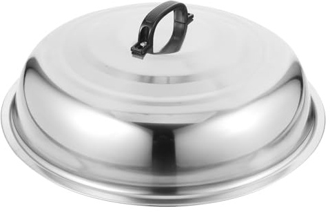 PRETYZOOM Universeller Topfdeckel 42 Cm Pfannendeckel Bratpfannenabdeckung Edelstahl-Bratpfannendeckel Ersatz-Topfdeckel Mit Knaufgriff Für Heimküchen-Kochgeschirr-Zubehör