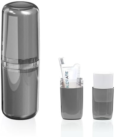 Tasse de Brosse à Dents de Voyage 4 in 1 Portable Support Porte Dentifrice Ensemble de Gobelets Résistant Poussière Rince Bouche Étui Organisateur de Lavage Etui pour Camping École la vie en plein air