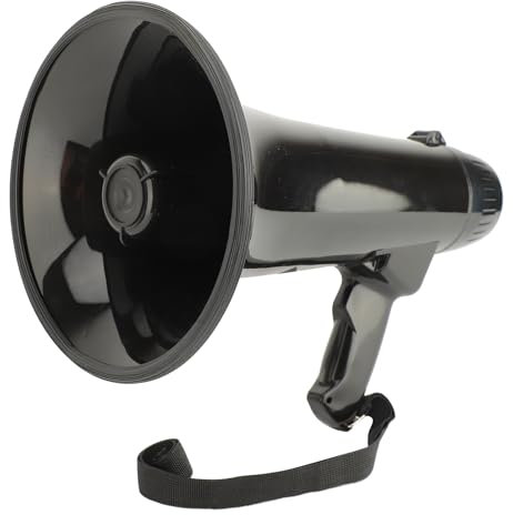 Luocute Tragbarer Megaphon-Bullhorn-Lautsprecher mit Mikrofon, Alarmsirene, Einstellbare Lautstärkeregelung für den Innen- und Außenbereich, Horn-Handlautsprecher für Besprechungen,