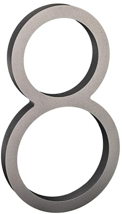 Nanlyiau 5in 3D Adhesive Door Number & Mailbox Number - Waterproof Acrylic (Silvery 8)