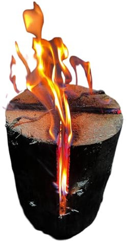 Buri Fuoco svedese con altezza 25 cm e diametro 17-24 cm, torcia svedese per divertimento all'aperto fino a 2 ore, torcia per falò romantici e come fornelli da cucina all'aperto, fiaccola da giardino